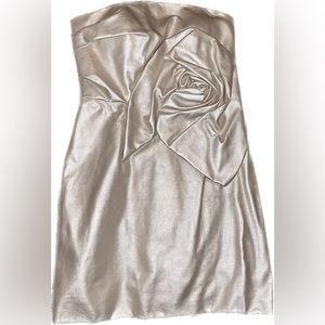 Jovani Mini Dress, Size 6, champagne color, leather